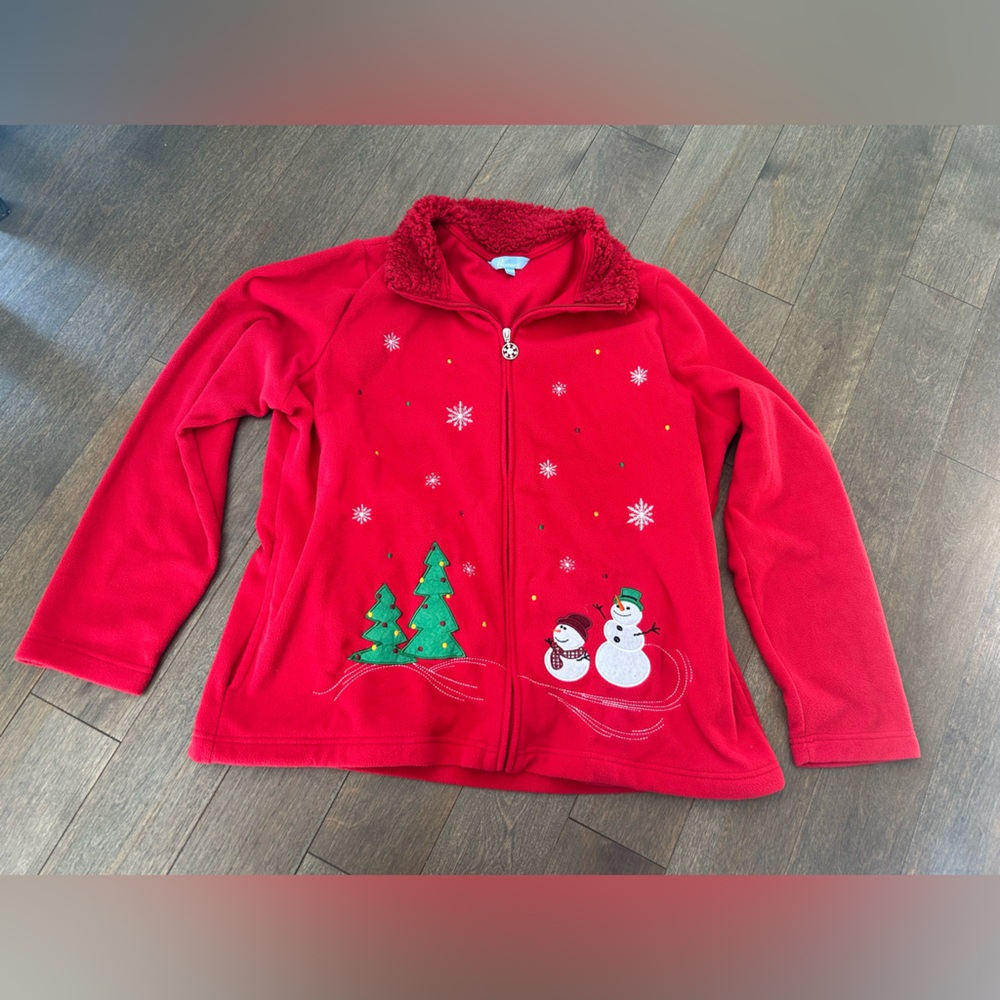 Fleece Christmas zip up size XL